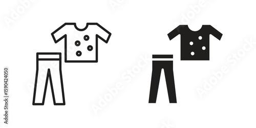 Pijama icon. vector flat and line symbols. Vector Graphics.