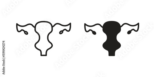Pelvic inflammatory disease icon. vector flat and line symbols. Vector Graphics.