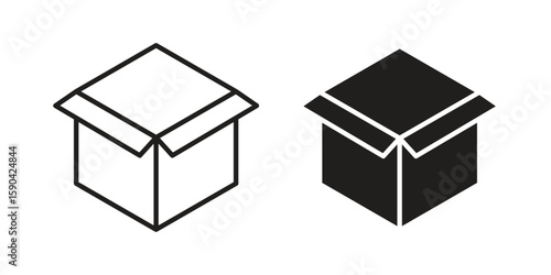 Open box icon. vector flat and line symbols. Vector Graphics.