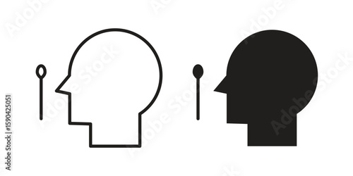 Nasal swab icon. vector flat and line symbols. Vector Graphics.