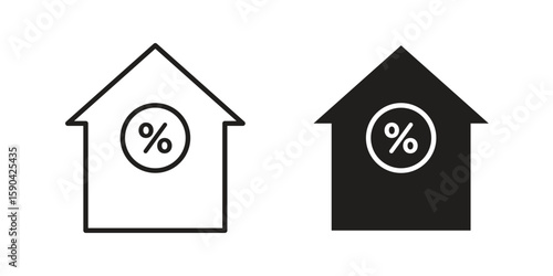 Mortgage rate icon. vector flat and line symbols. Vector Graphics.