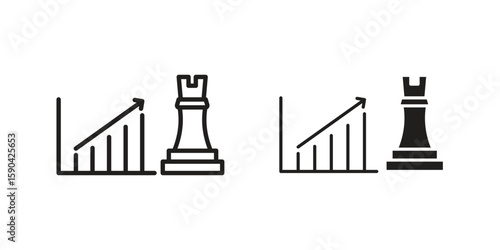 Marketing strategy icon. vector flat and line symbols. Vector Graphics.