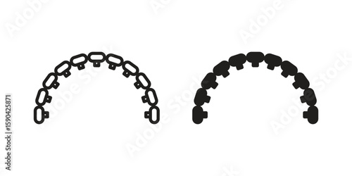 Lingual braces icon. vector flat and line symbols. Vector Graphics.