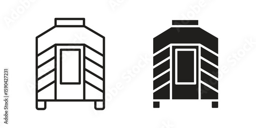 Infrared heat cabin icon. vector flat and line symbols. Vector Graphics.