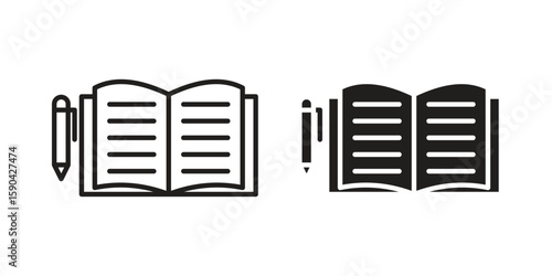Homework icon. vector flat and line symbols. Vector Graphics.