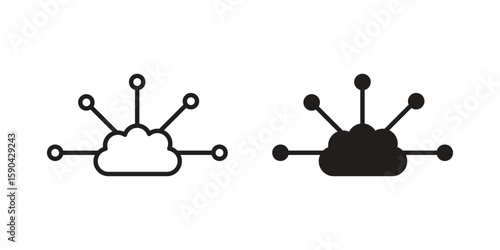 edge computing icon. vector flat and line symbols. Vector Graphics.