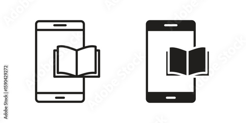 Ebook icon. vector flat and line symbols. Vector Graphics.