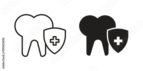 Dental insurance icon. vector flat and line symbols. Vector Graphics.