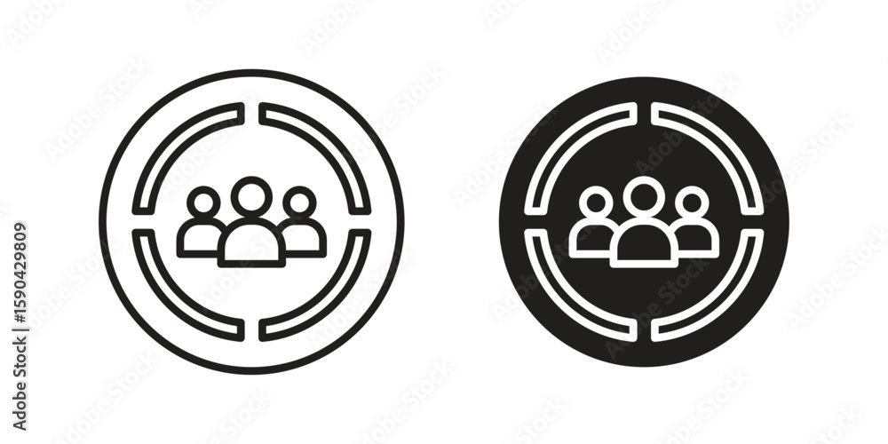 Obraz premium Demographics icon. vector flat and line symbols. Vector Graphics.