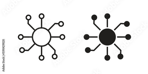 Decentralized icon. vector flat and line symbols. Vector Graphics.