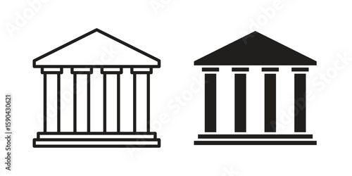 Courthouse icon. vector flat and line symbols. Vector Graphics.