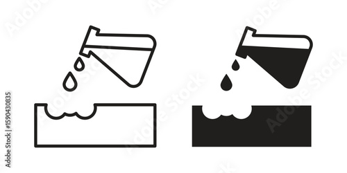Corrosive substance icon. vector flat and line symbols. Vector Graphics.