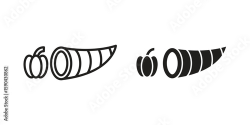 Cornucopia icon. vector flat and line symbols. Vector Graphics.