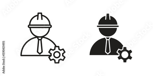 Civil Engineer icon. vector flat and line symbols. Vector Graphics.