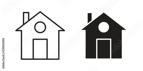 Chalet icon. vector flat and line symbols. Vector Graphics.