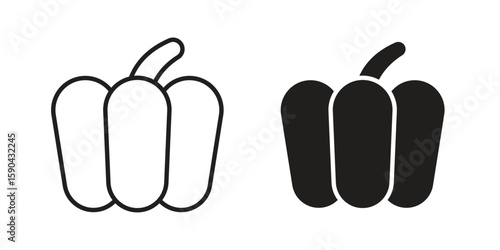 Capsicum icon. vector flat and line symbols. Vector Graphics.