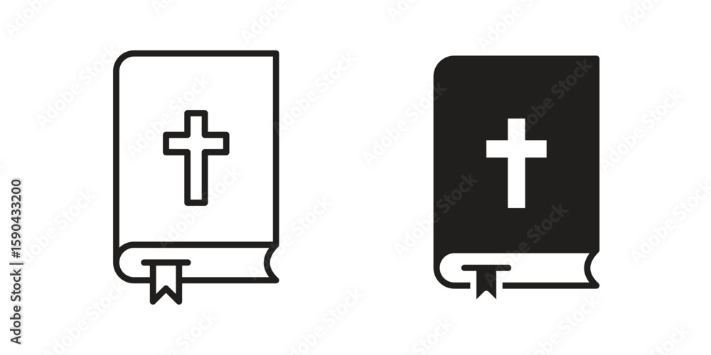 Obraz premium Bible icon. vector flat and line symbols. Vector Graphics.