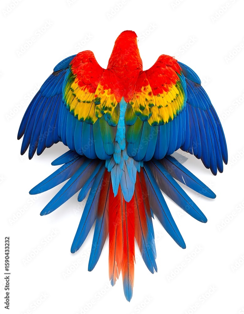 Fototapeta premium Colorful parrot, wings outstretched