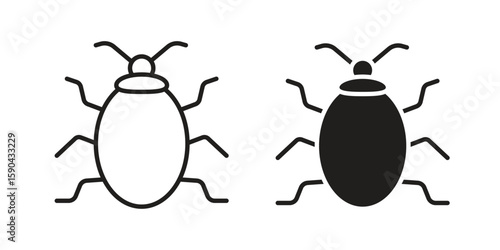Bedbug icon. vector flat and line symbols. Vector Graphics.
