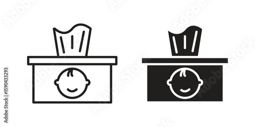 baby wipe icon. vector flat and line symbols. Vector Graphics.