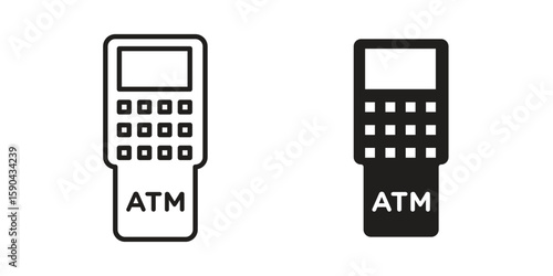 ATM machine icon. vector flat and line symbols. Vector Graphics.