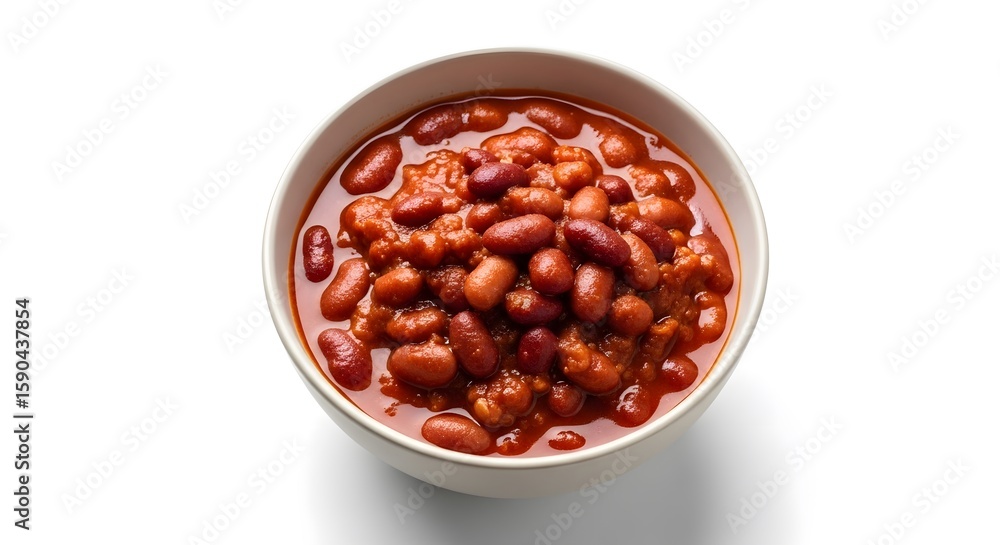 Bowl of chili beans in red sauce, perfect for a hearty meal, studio shot Bowl of chili beans in red sauce, perfect for a hearty meal, studio shot