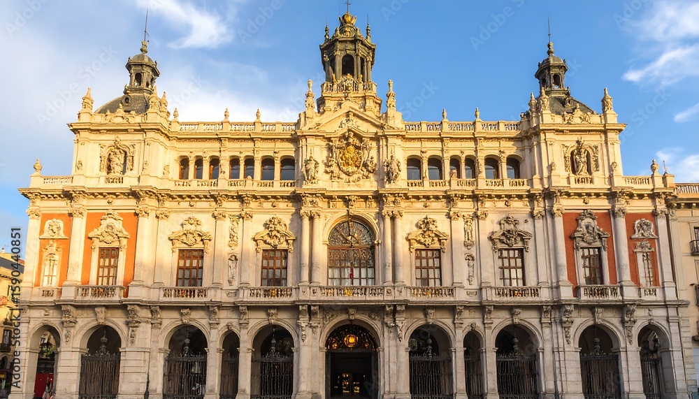 Obraz premium Ornate building facade in sunlight
