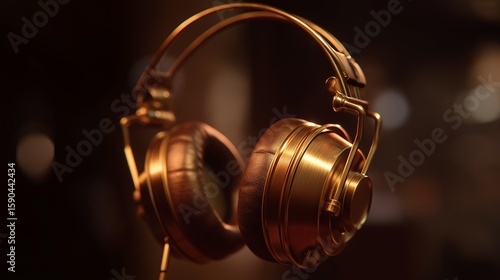 Gold plated headset. Rich headset. AI generated.