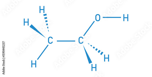 Chemical Structure of Ethanol or Ethyl Alcohol.