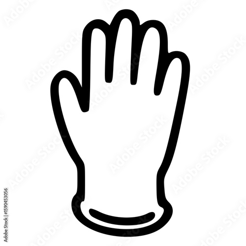 Medical glove outline icon in simple black and white style