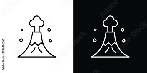 Volcano icon. Editable stroke. Icon for web.