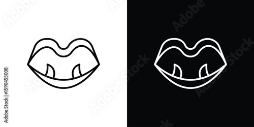 Tonsillitis icon. Editable stroke. Icon for web.