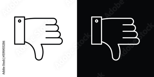 Thumb down icon. Editable stroke. Icon for web.