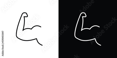 Strong arm icon. Editable stroke. Icon for web.