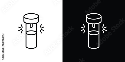 Solar Garden Light lamp icon. Editable stroke. Icon for web.