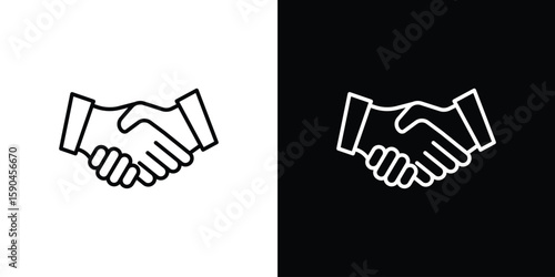 Shake hands icon. Editable stroke. Icon for web.