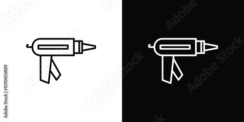 Sealants gun icon. Editable stroke. Icon for web.