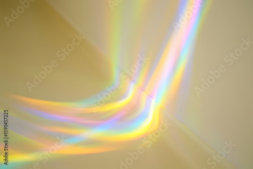 Abstract Rainbow Light Effect on Gold Background