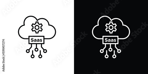 SaaS icon. Editable stroke. Icon for web.
