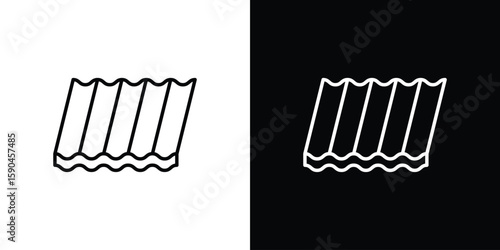 Roof tile icon. Editable stroke. Icon for web.