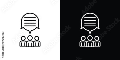 Public opinion icon. Editable stroke. Icon for web.