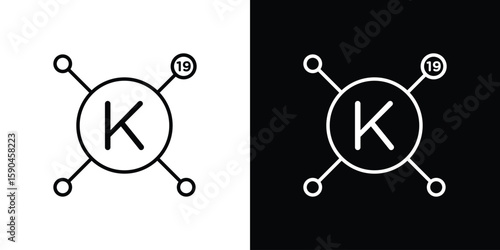 Potassium icon. Editable stroke. Icon for web.