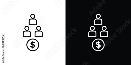 Ponzi scheme icon. Editable stroke. Icon for web.