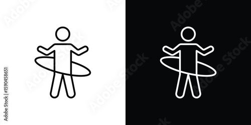 People Hula hop icon. Editable stroke. Icon for web.