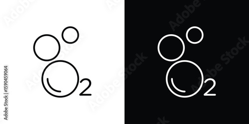 Oxygen O2 icon. Editable stroke. Icon for web.