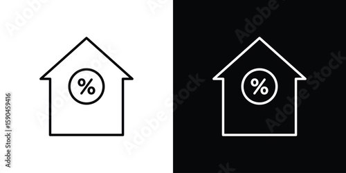 Mortgage rate icon. Editable stroke. Icon for web.