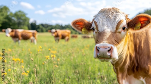 Highland longhorn cattle grazing in scenic Scottish pastures of Scotland
