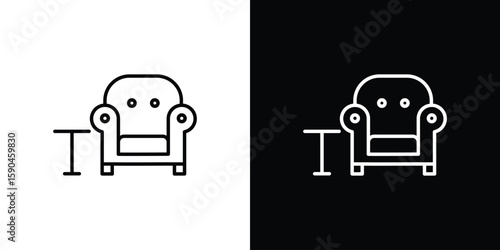 Lounge icon. Editable stroke. Icon for web.