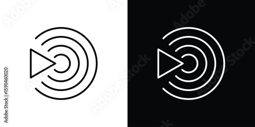 Livestream icon. Editable stroke. Icon for web.