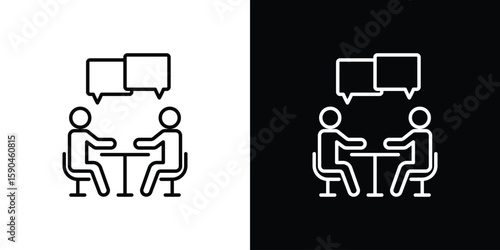 Job interview icon. Editable stroke. Icon for web.